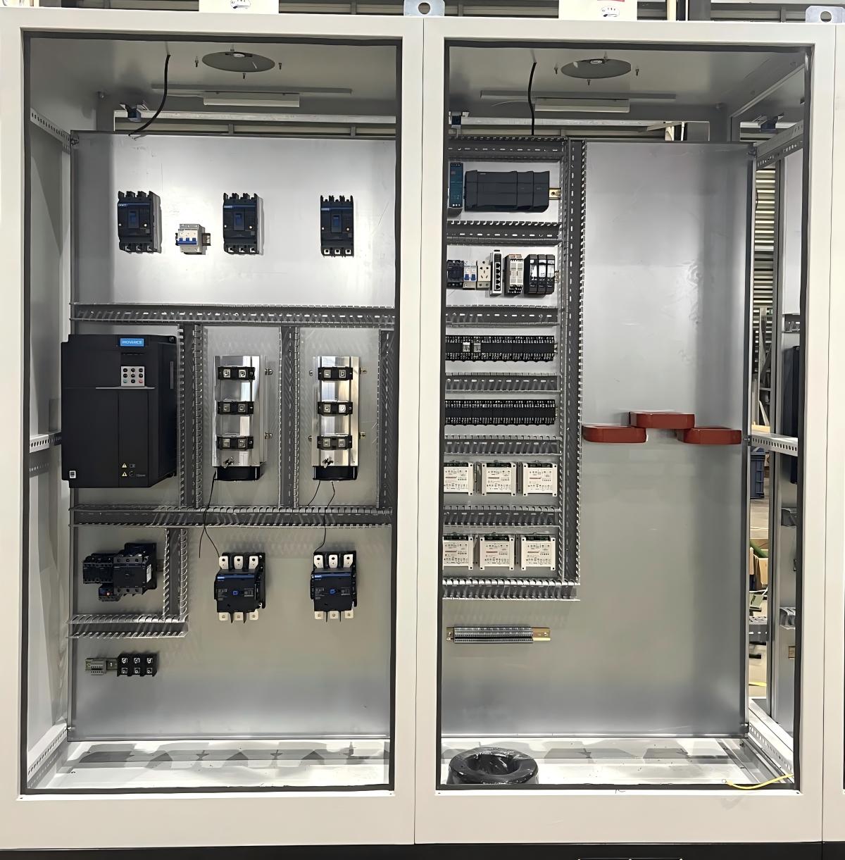 Control cabinet for finned tubular heating elements used in duct heater and hot air systems
