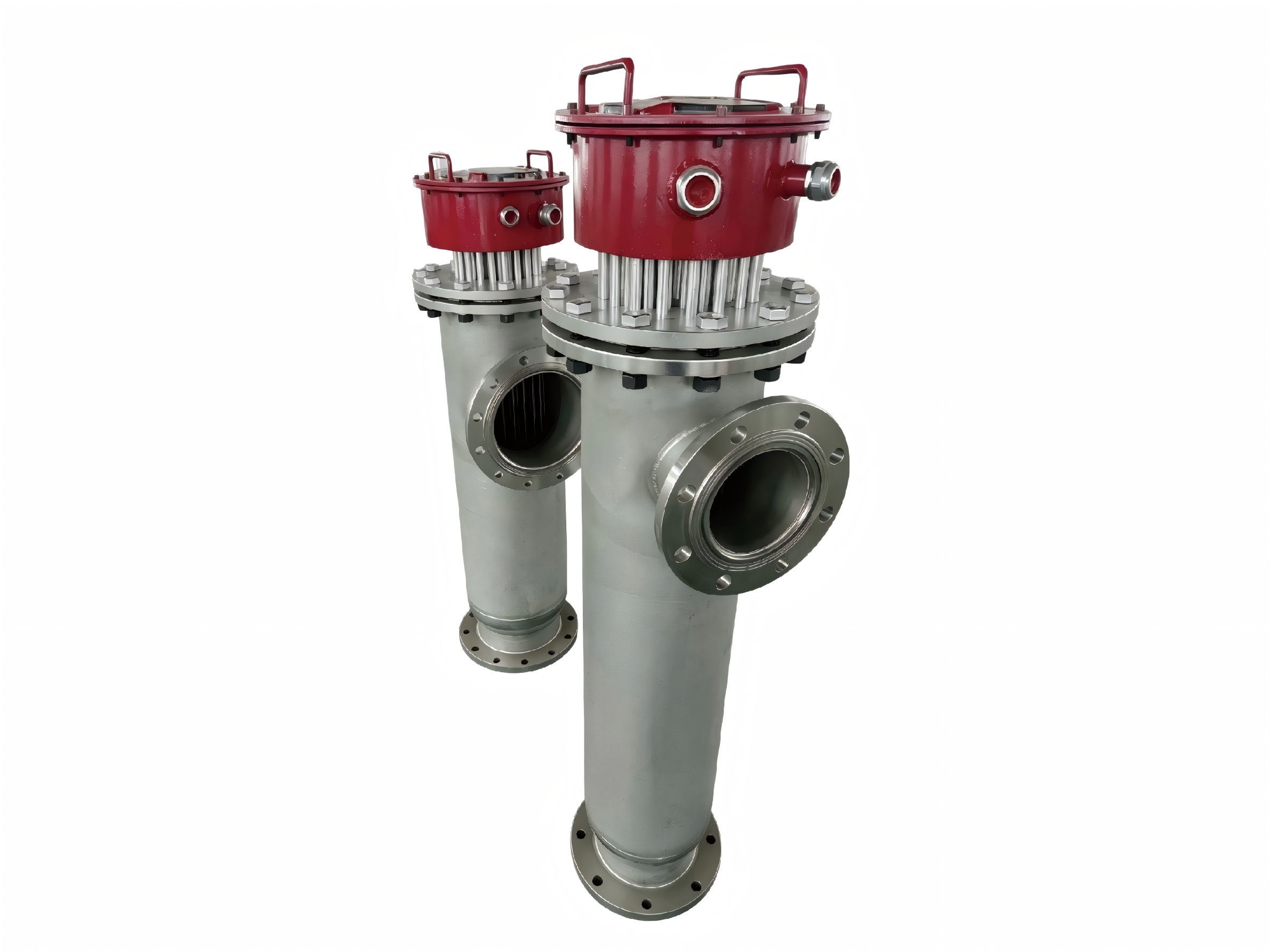 electric-liquid-process-fluid-heaters Flanged electric process liquid heater assembly for pipeline liquid heating applications
