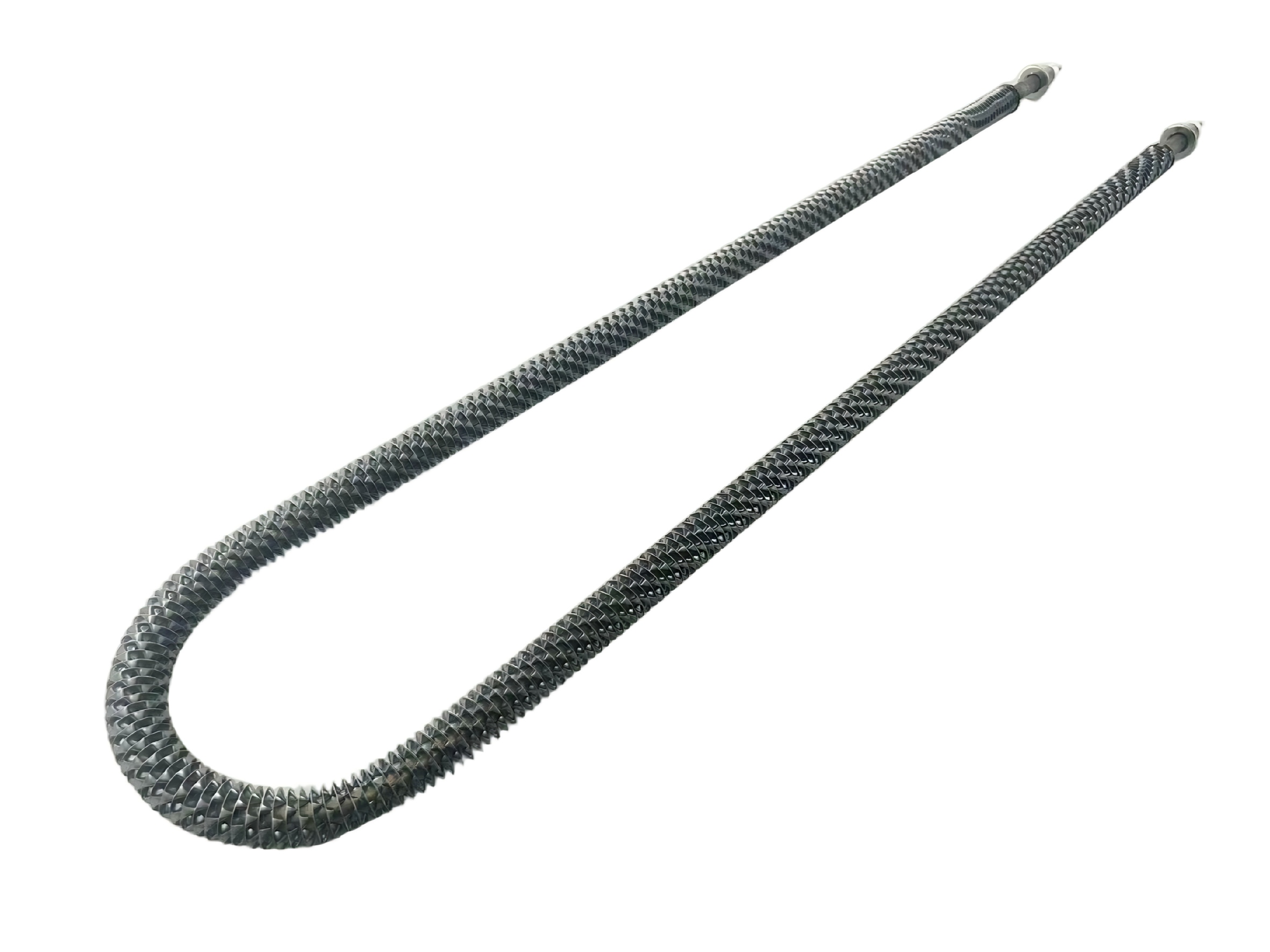 U-shaped finned tubular heating element for forced-air heating and duct heater systems