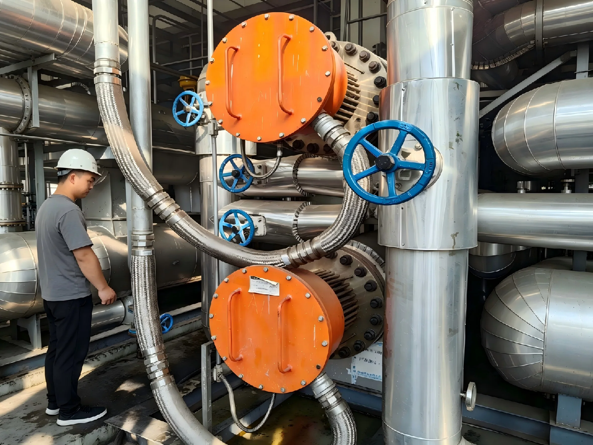 Corrosion-resistant gas heaters installed in an industrial gas process system