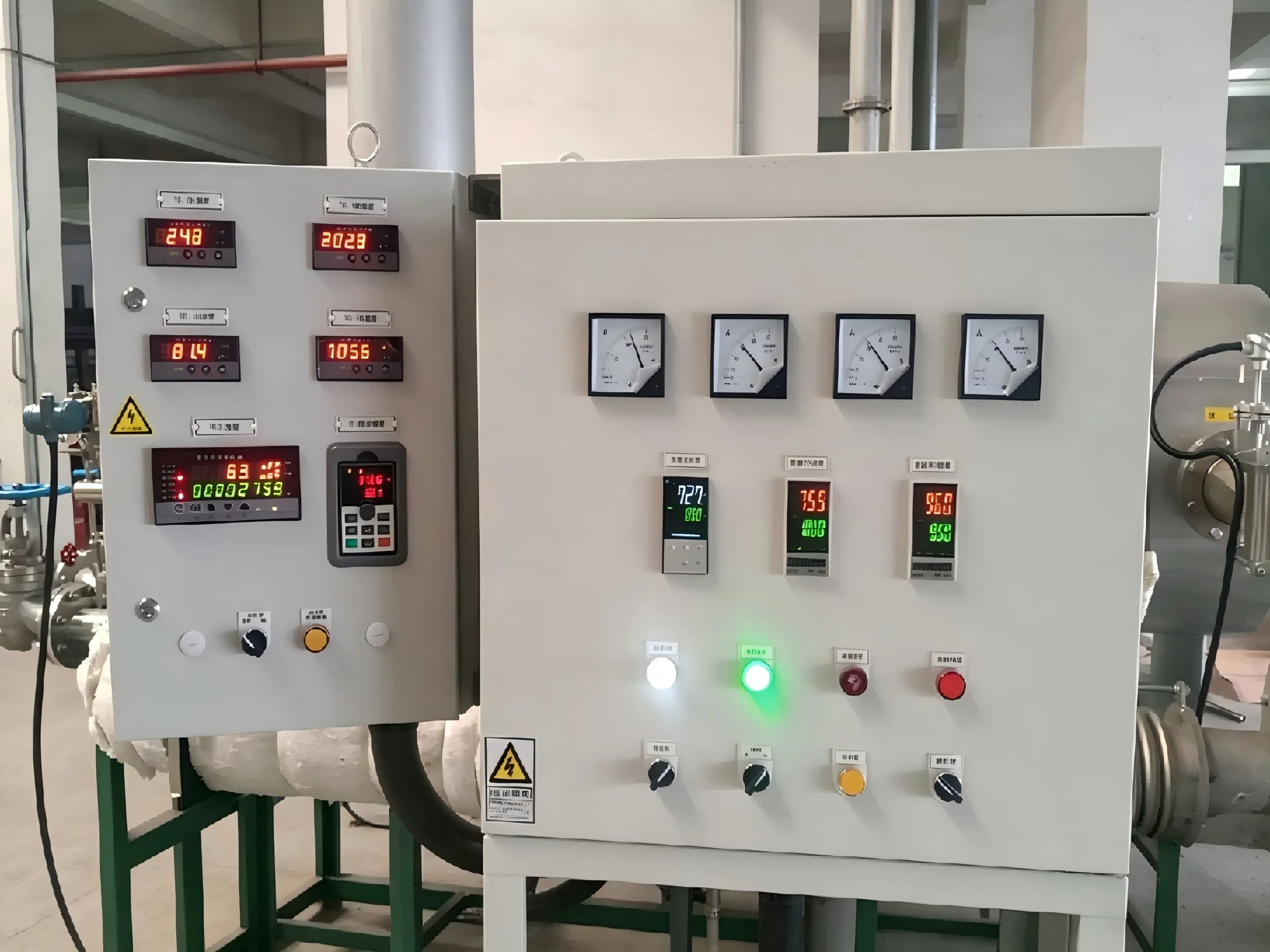 Temperature control cabinet for an electric exhaust gas heater system