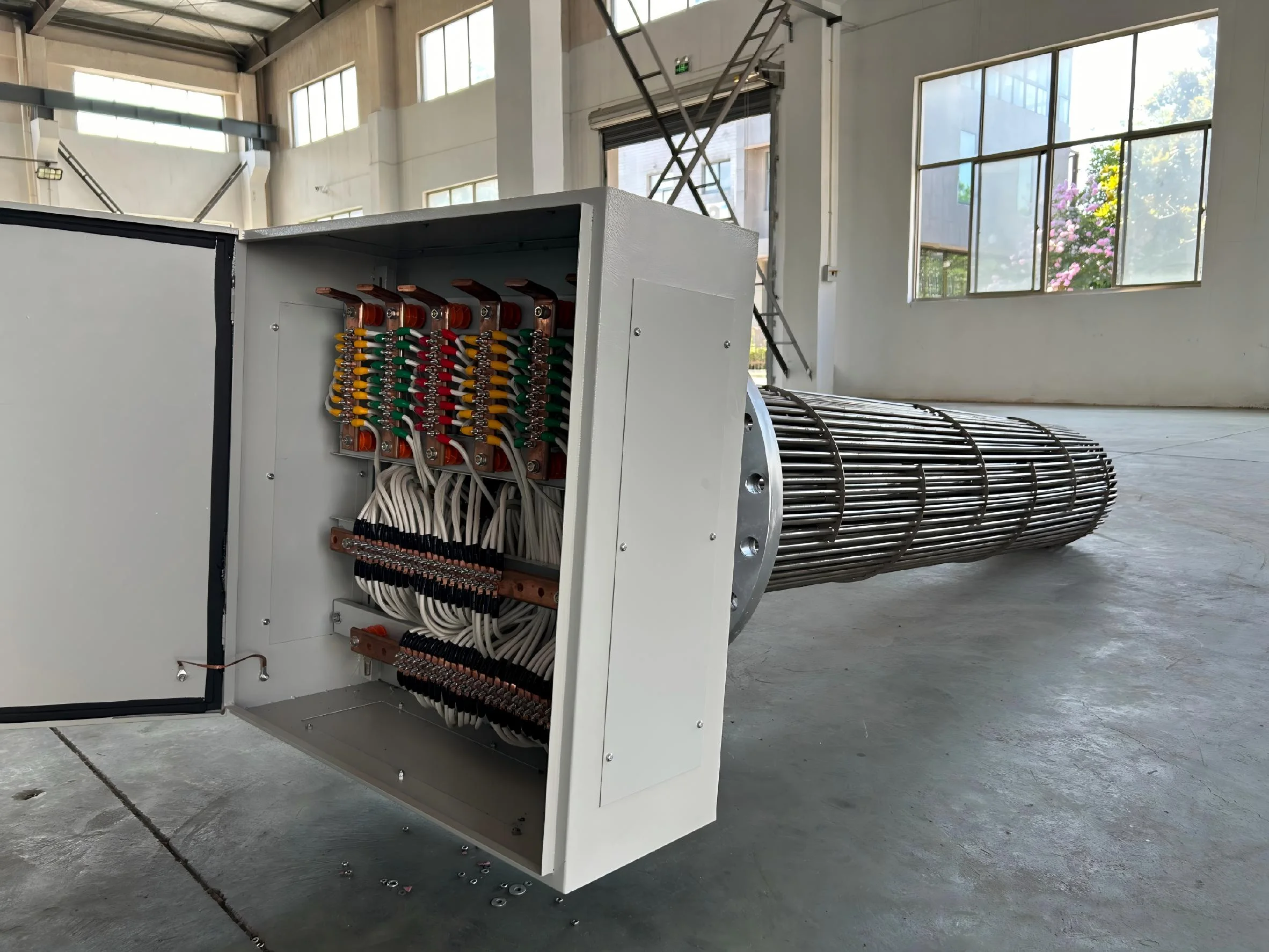 electric-liquid-process-fluid-heaters Electric Inline Process Liquid Heater Control Cabinet for industrial liquid and process fluid heating applications