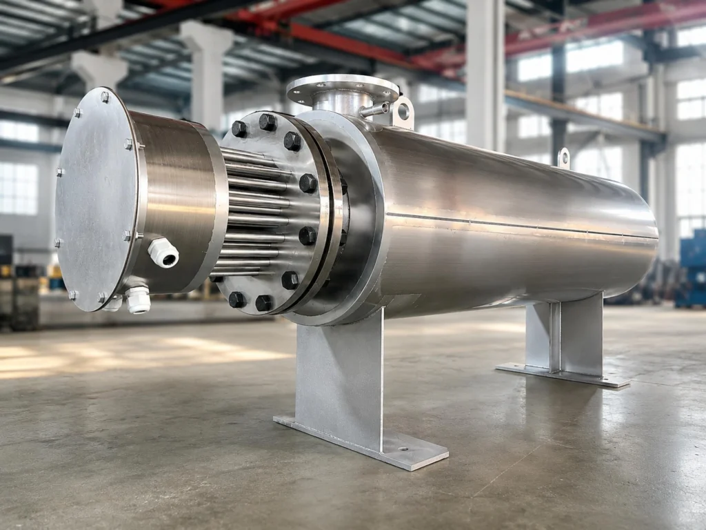 Industrial electric liquid and process fluid heaters
