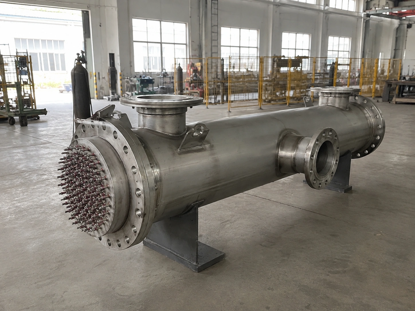 electric-liquid-process-fluid-heaters Electric pipeline heater product overview with horizontal inline heater in factory