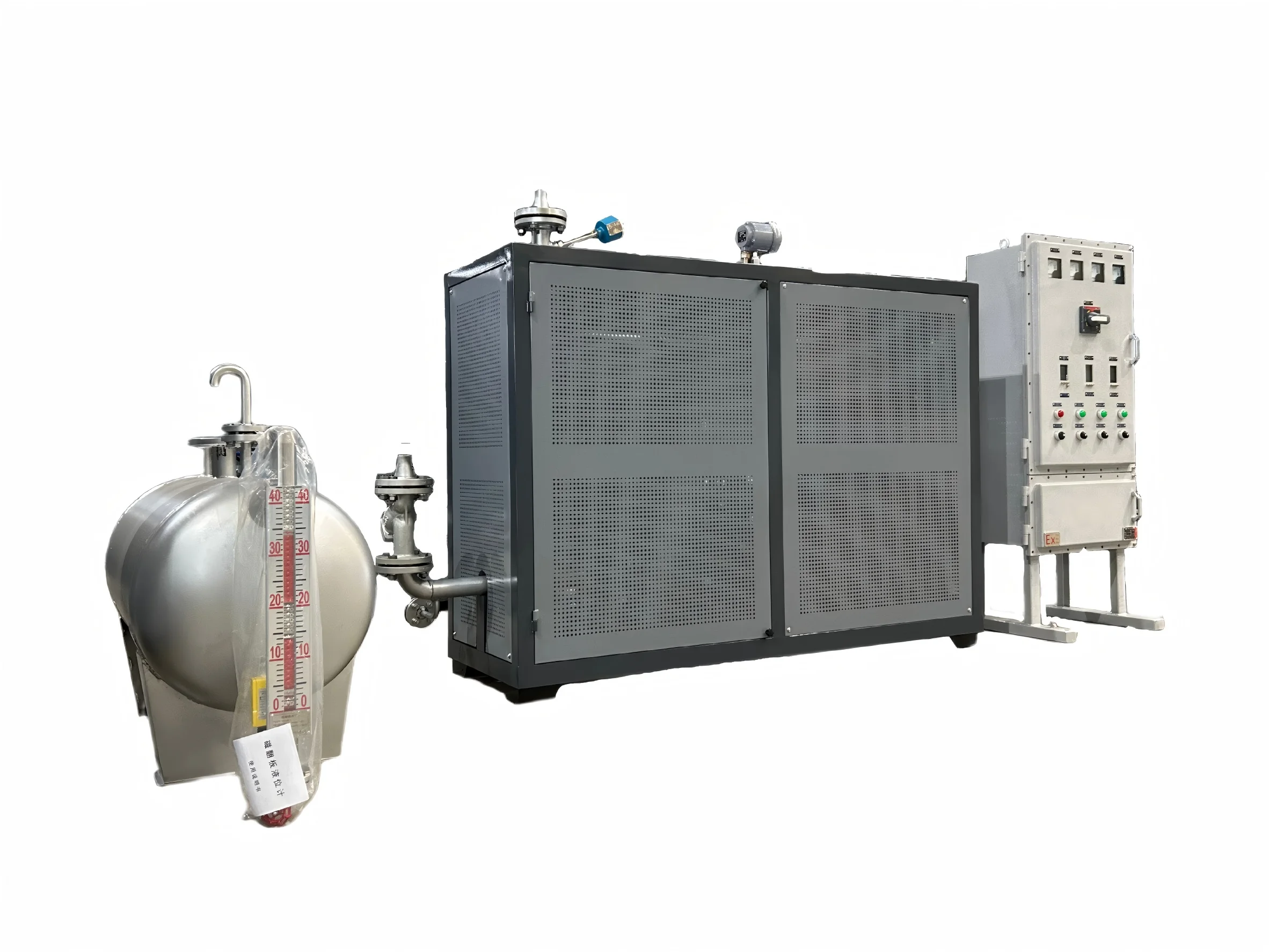 explosion-proof-electric-heaters Complete explosion-proof electric heating system with heater, control cabinet, and cooling unit for hazardous industrial applications