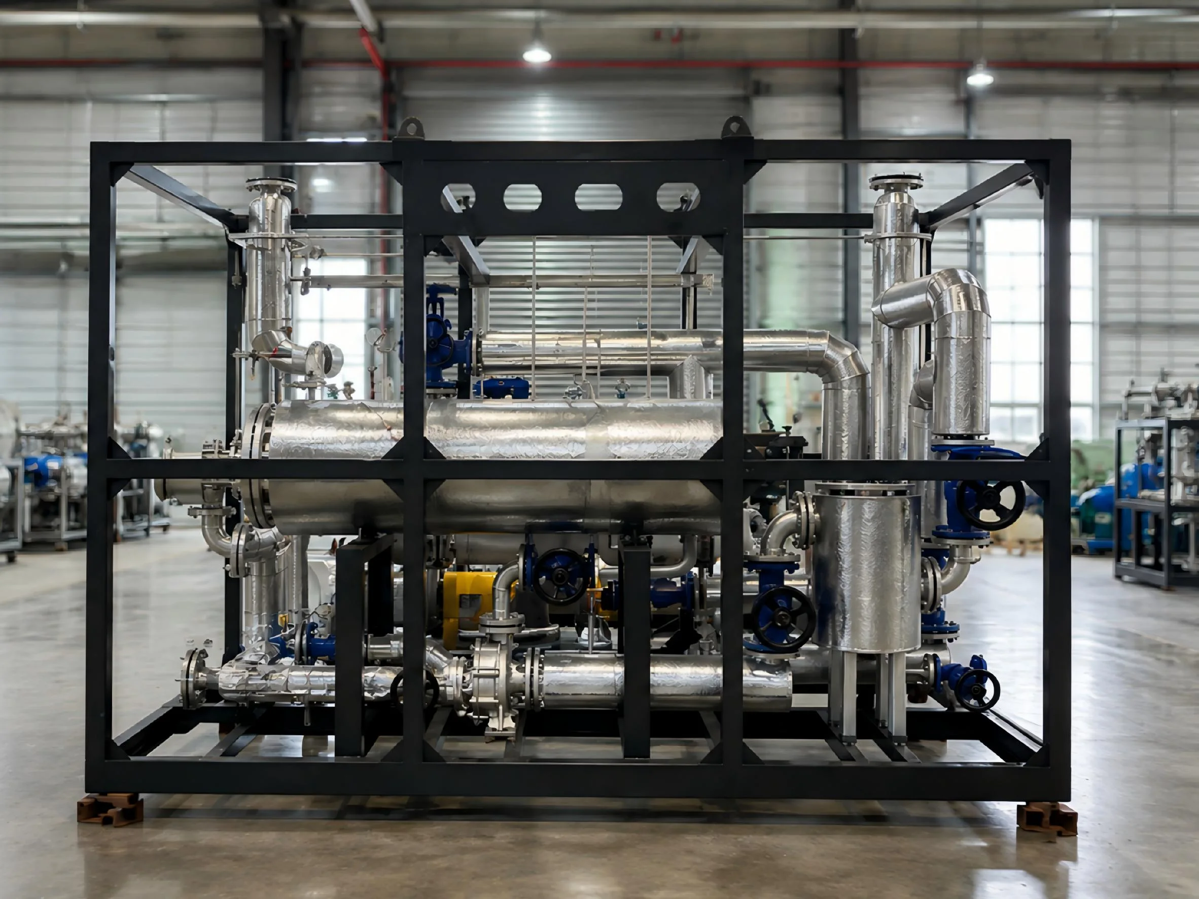industrial-electric-heating-systems skid mounted electric heating package with piping