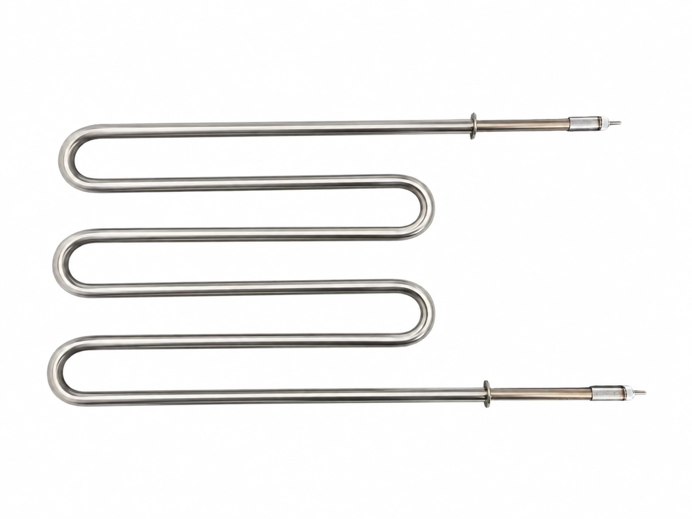 Straight and formed tubular heating elements arranged on an industrial workbench