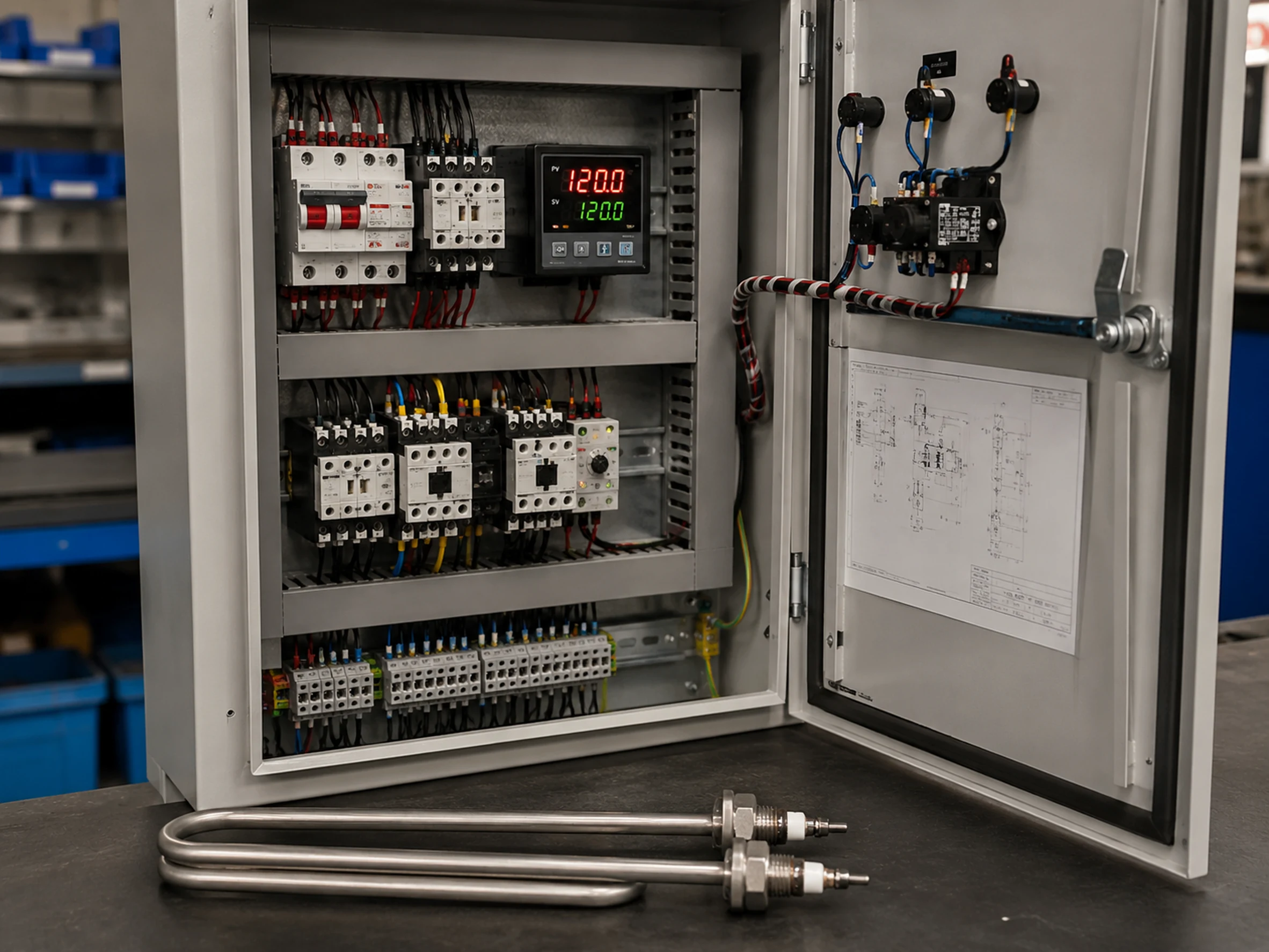u shaped tubular heating element control system
